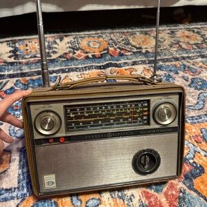 Vintage Portable Radio - Silver and Brown